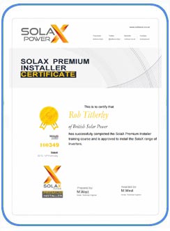 British Solar Solax Premium Installer